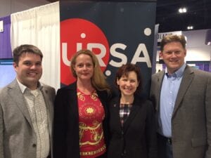 From left to right, the executive team of URSA: Adam Maher, Founder and CEO; Melanie Corcoran-Freelander, CTO; Julie Baker, Co-founder and VP of Operations; Derek Edinger, Co-founder and VP of Products & Partnerships