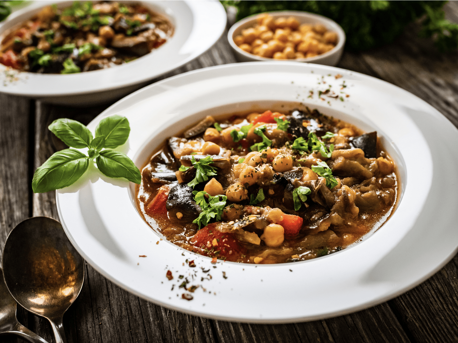 a bowl of chili-type soup