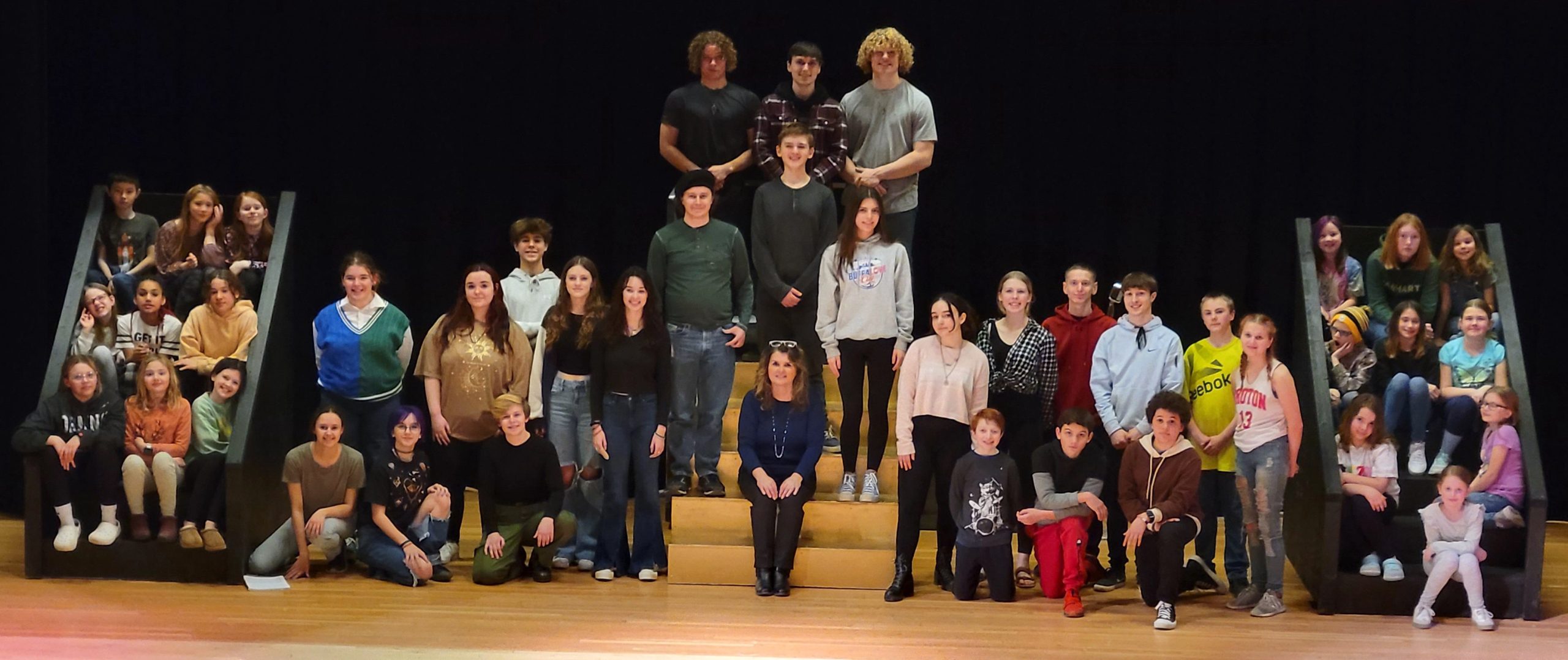 a cast photo of the 2023 Groton high school musical