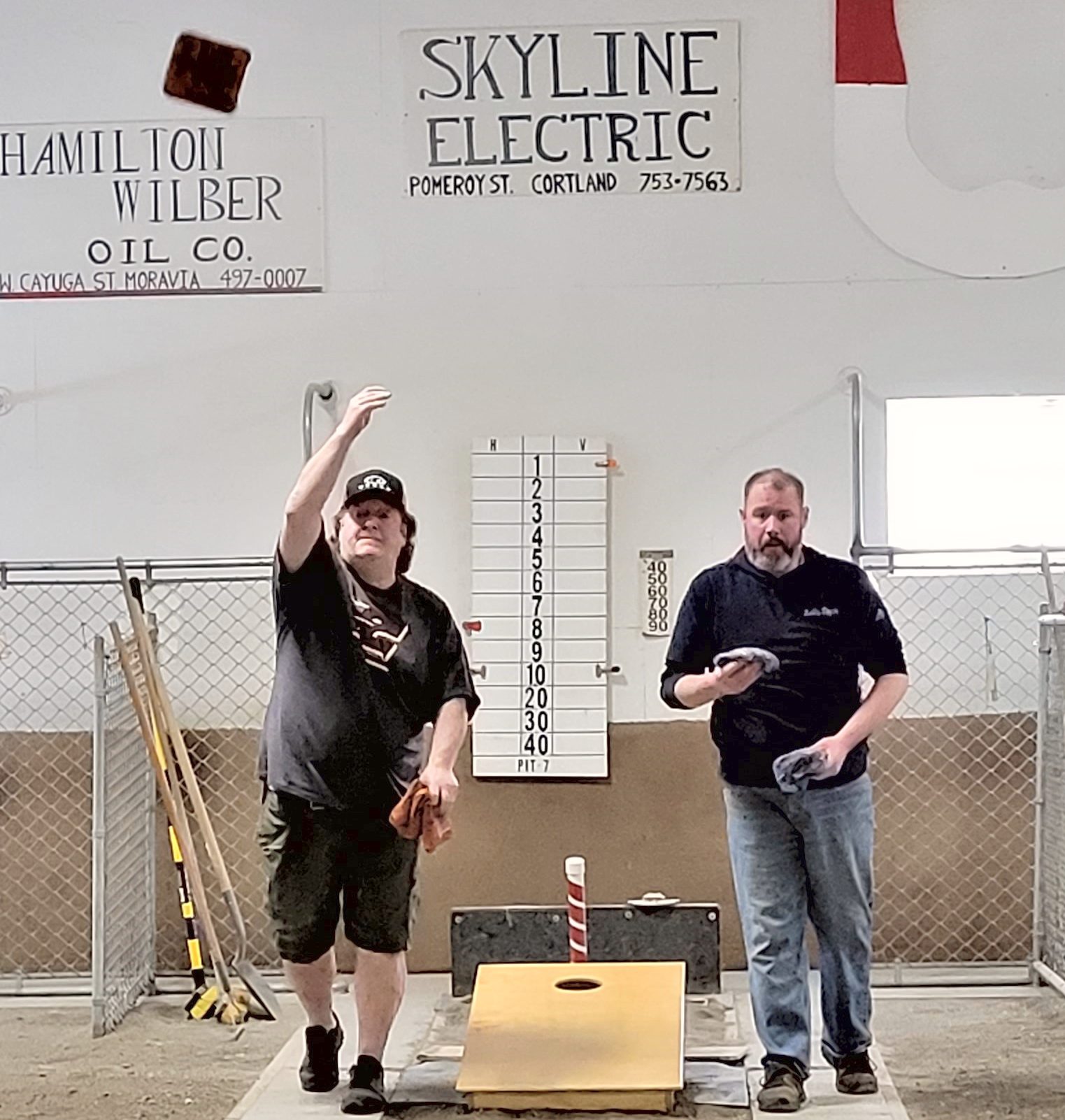 Participants in the Groton Youth Football and Cheer cornhole fundraiser tournament, held at the Tri-County Horseshoe Club, which generously sponsored the event.