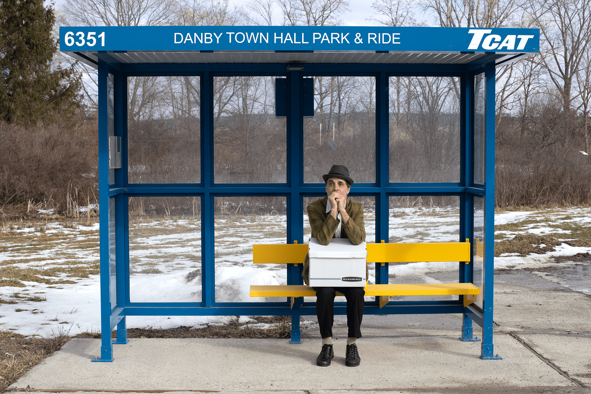 Daniel Passer in character for a promotional photo shoot for the show "Heading into Night." 