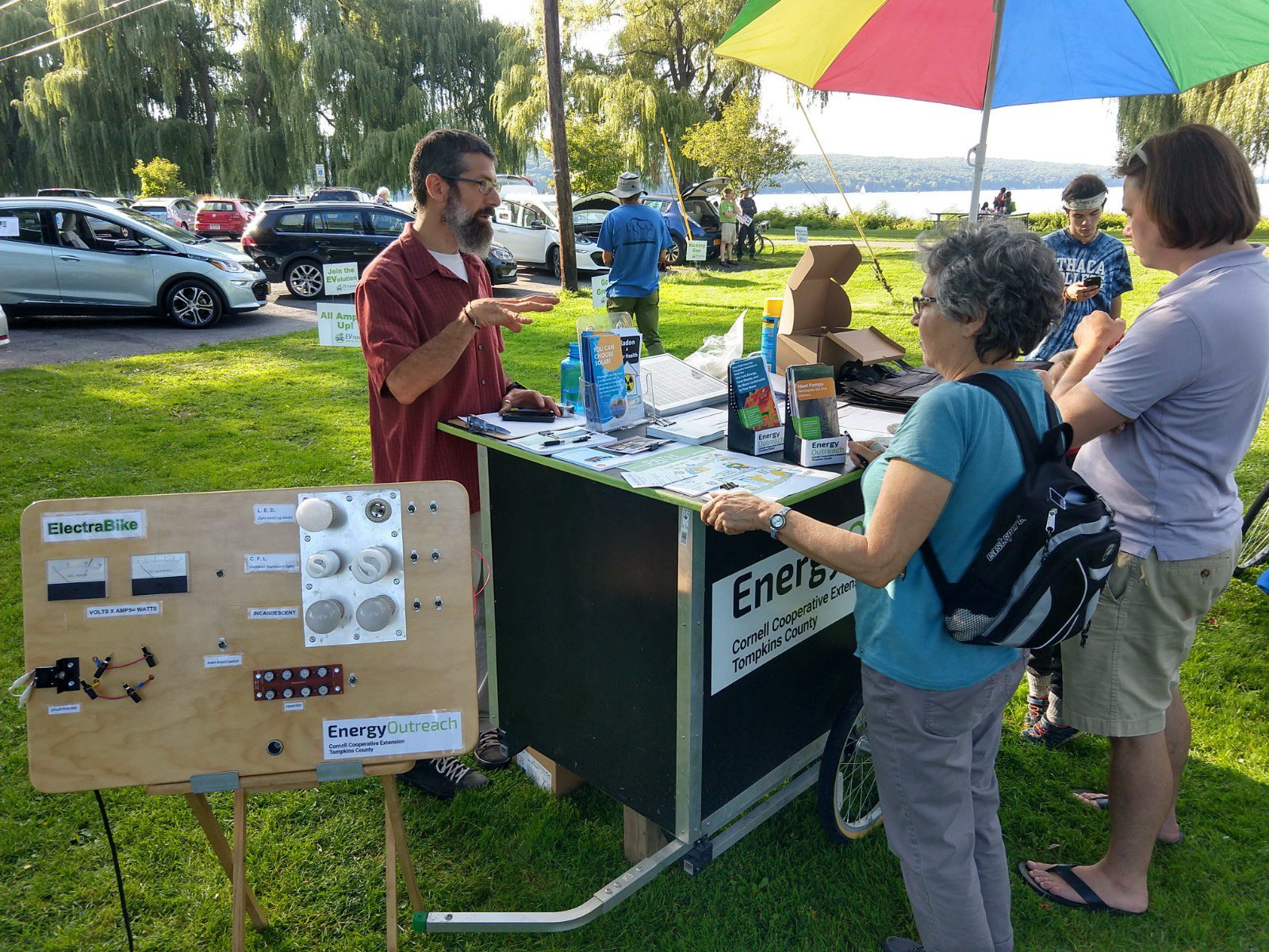 residents at booths during an environment event