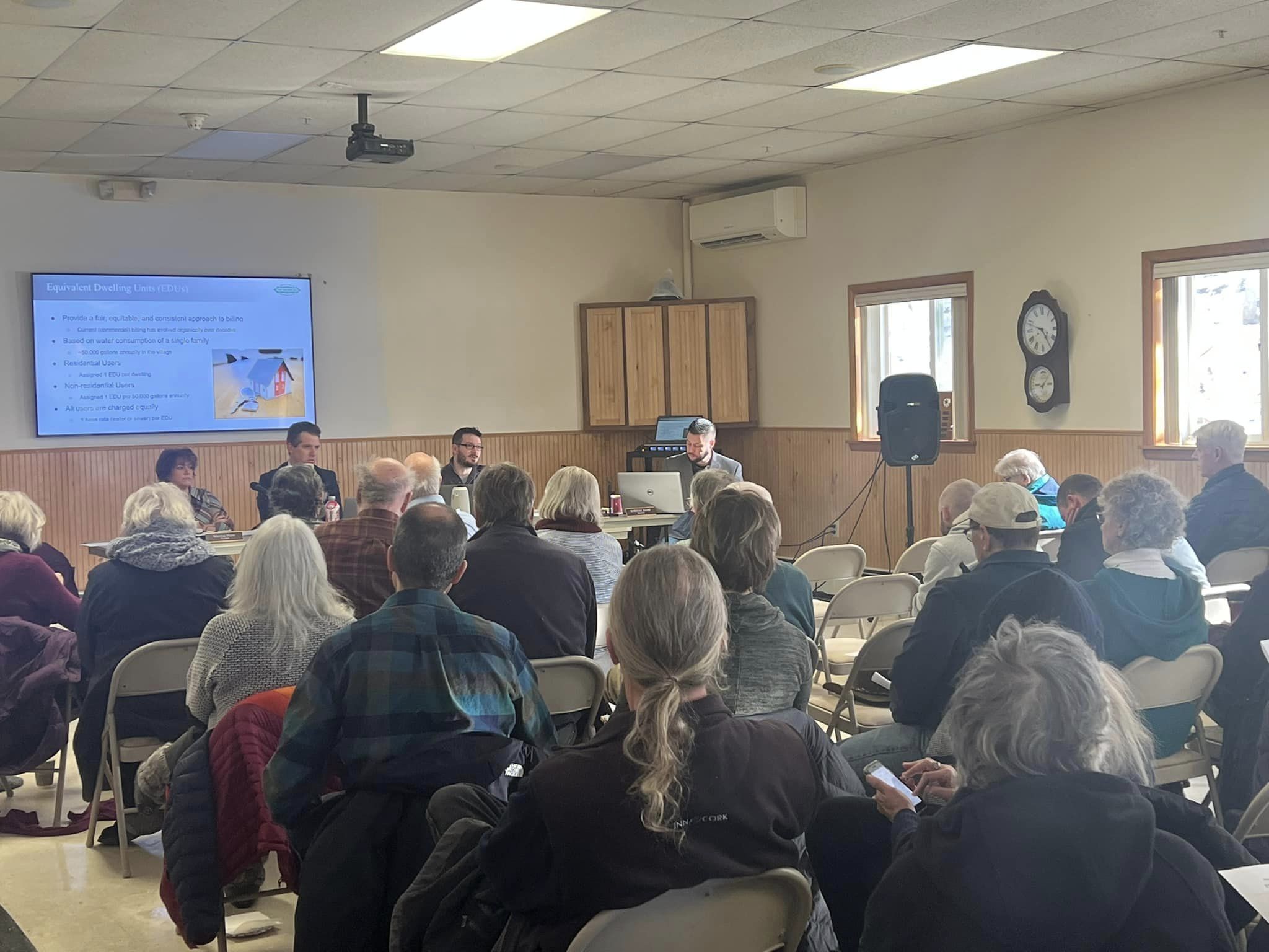 residents at a community meeting