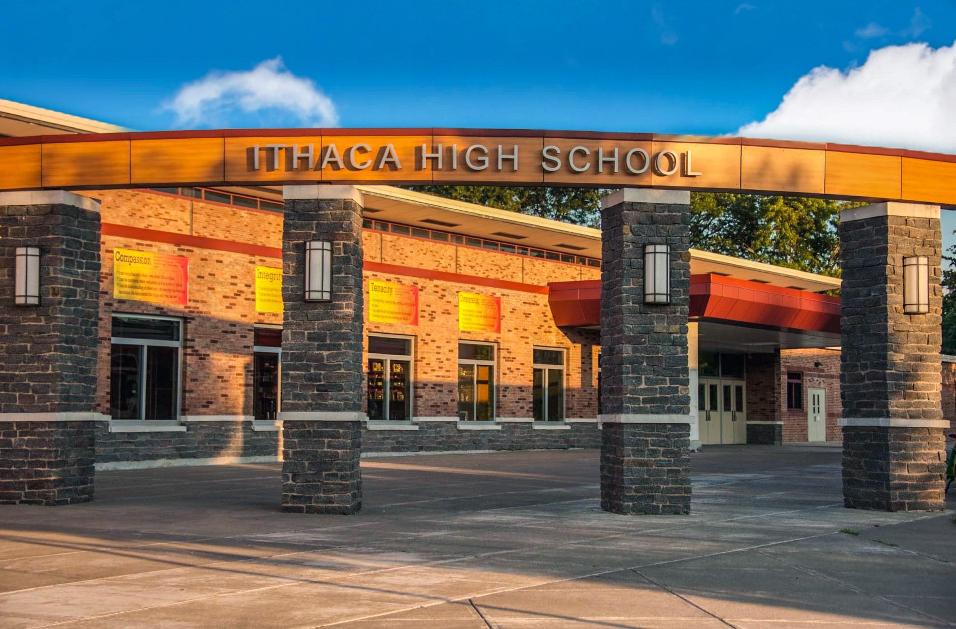 The front pillars at ithaca high school