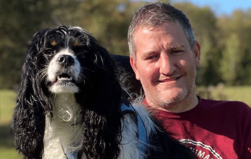 Kevin and one of his dogs