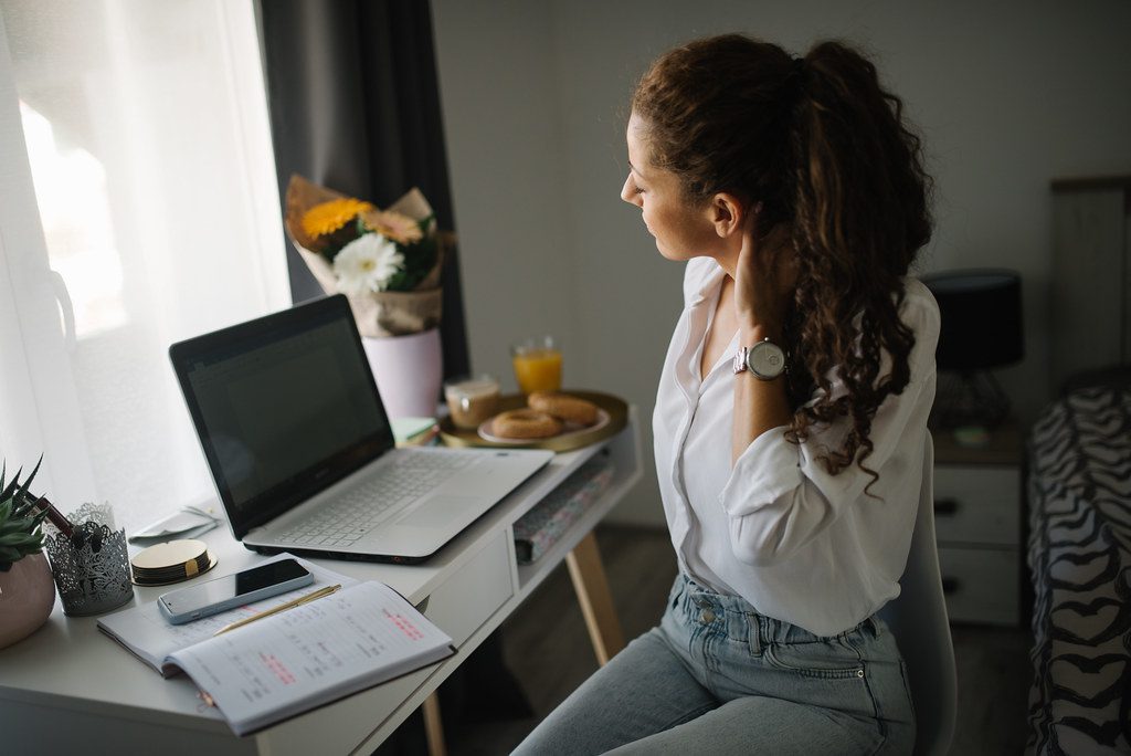 person stressed at desk