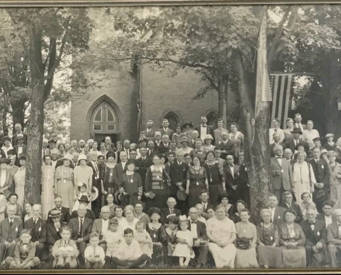 Old image outside of church