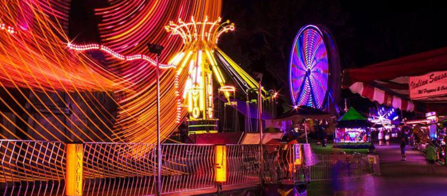 a photo of the vibrant neon lights 