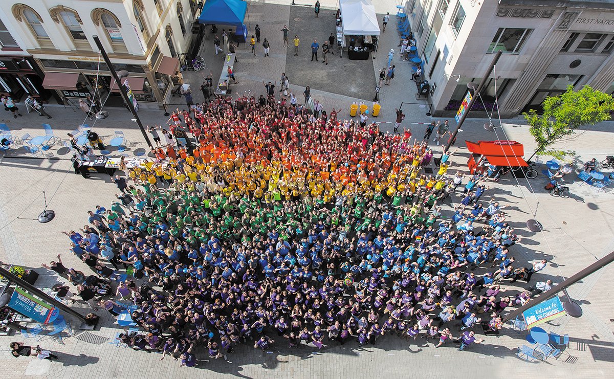 After the shooting at a gay nightclub in Orlando on June 12, 2016, the community was invited to come together to show support for the LGBTQA community by creating this photo. Members of the community say they generally feel safe, but see room for improvement on LGBTQA issues locally.