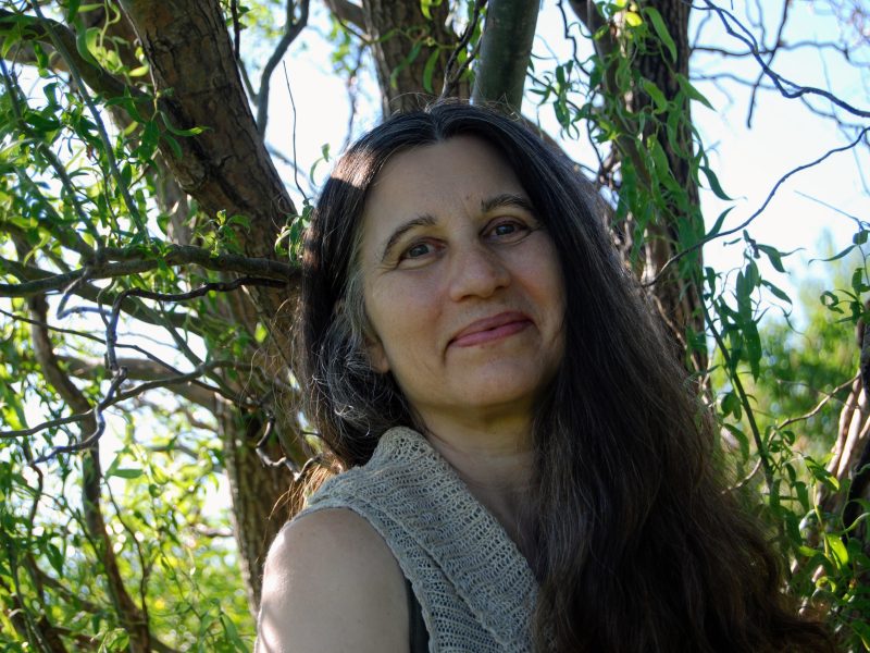 photo of Cathleen sitting outside