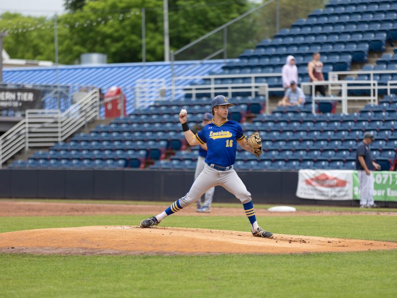 Lansing's Zack Sperger takes the mound in last season's Section IV Class C championship against Elmira-Notre Dame. Sperger will be a key returner to the Bobcats