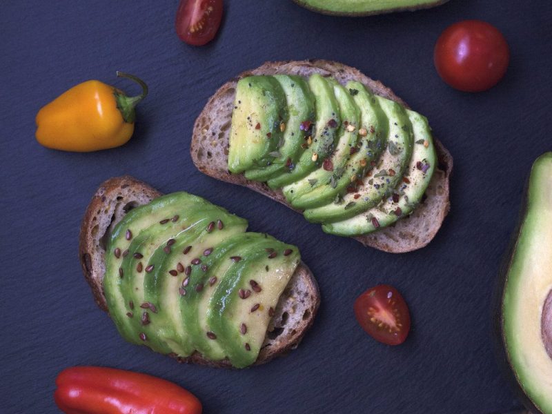 avocado slices on toast