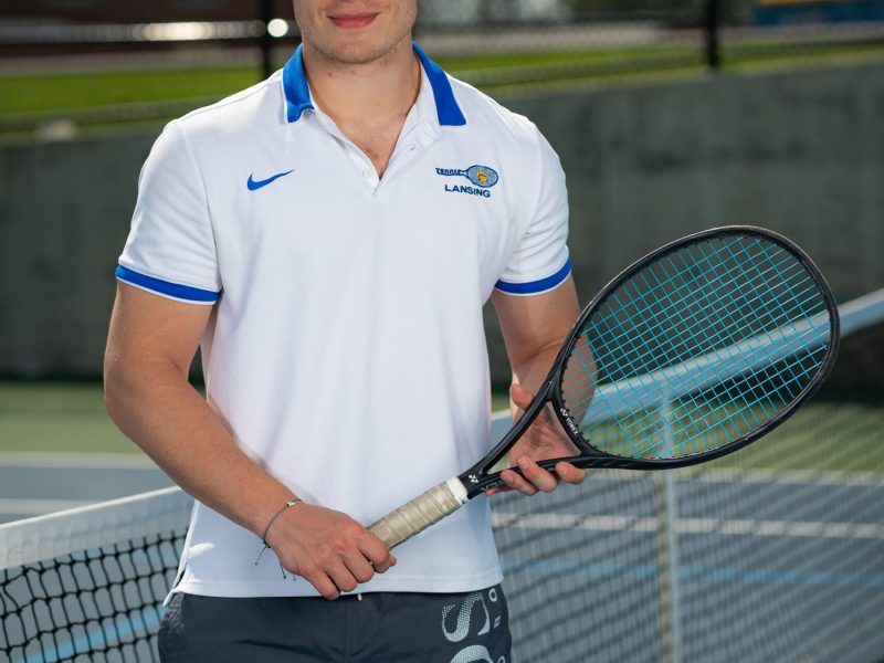 Lansing's Bernardo Simoes is the top singles player for the Lansing tennis team. The Brazilian exchange student has helped the Bobcats clinch an undefeated regular season.