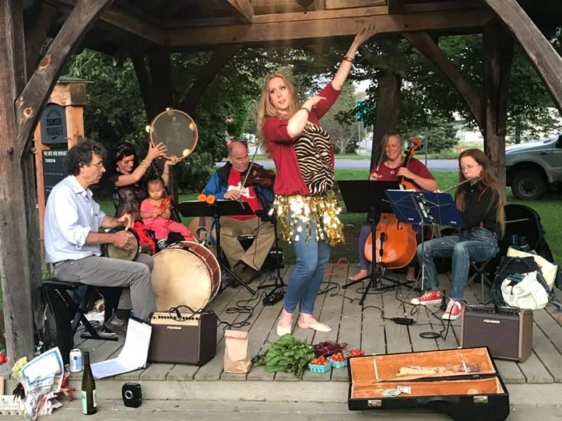 The Trumansburg Farmers' Market has an exciting list of musical performers and demonstrations this season. Pictured is Taksim Ithaca, an ensemble band born out of the Cornell University Middle Eastern Music Ensemble.