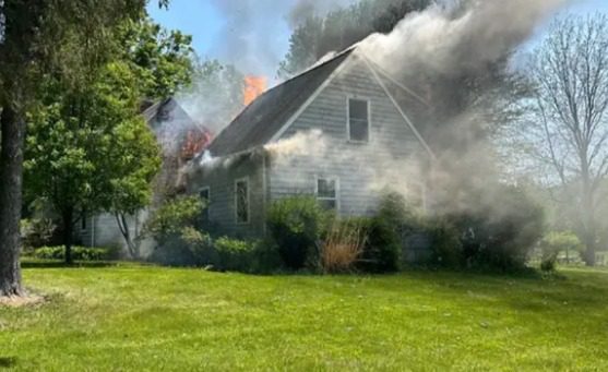 a house fire in Caroline