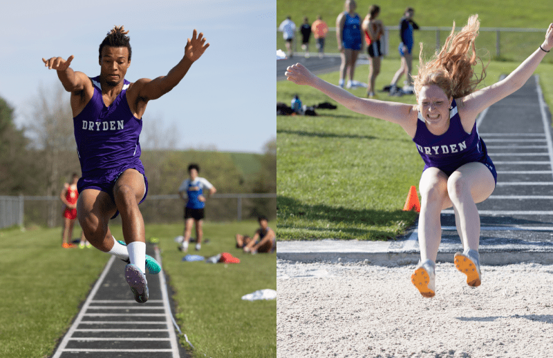 double image of track star students