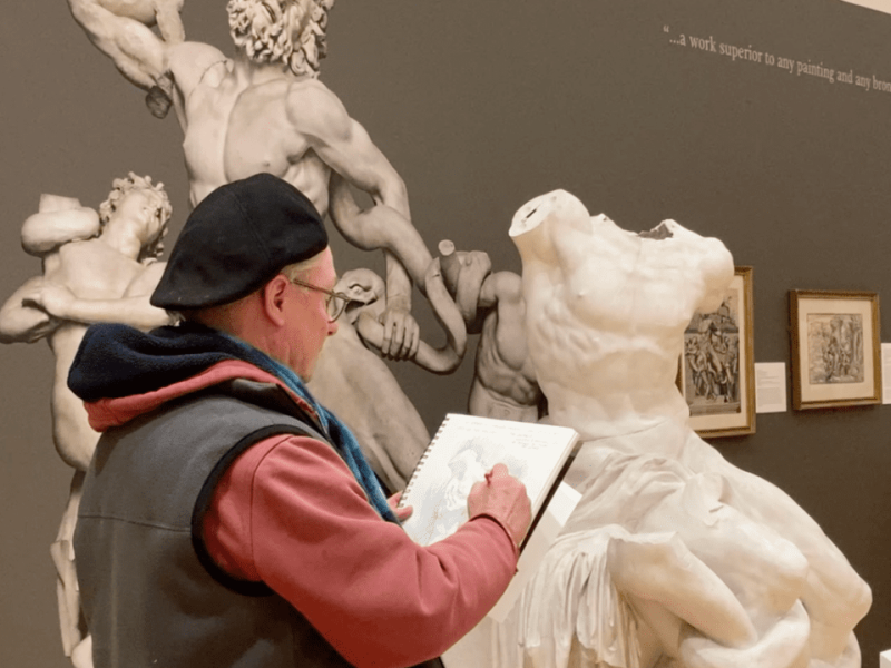 Brian Keeler sketching the Laocoon