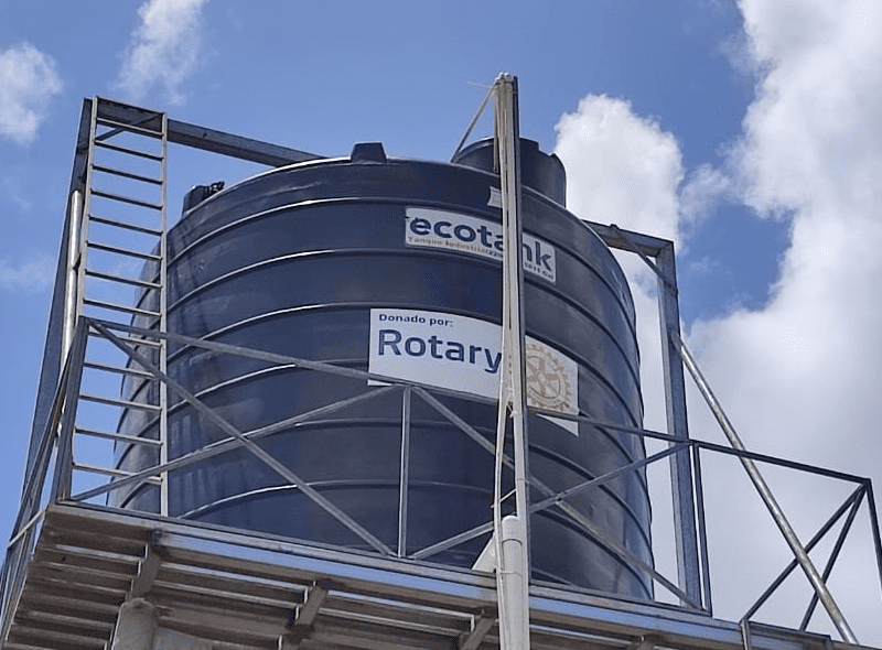 Pictured is one of the numerous watertowers donated by the Rotary Club. In order to conduct these projects, Ithaca Rotary works with Costa Rica's local Rotary chapters.
