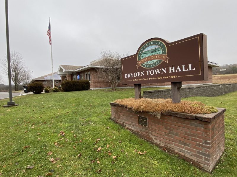 Dryden Town Hall sign