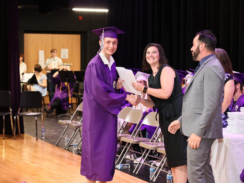Brady Atkinson, principal Sarah Powell, and superintendent Josh Bacigalupi