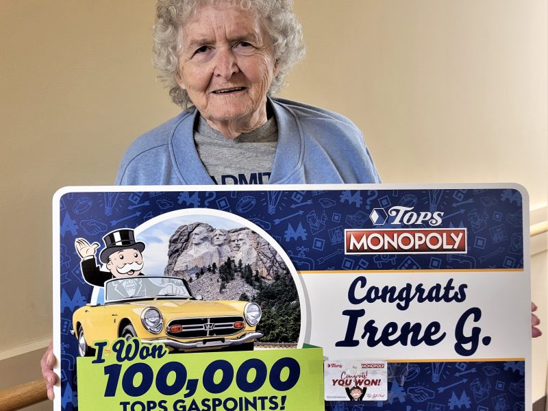 Irene Gleason with her award check