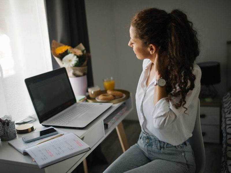 person stressed at desk