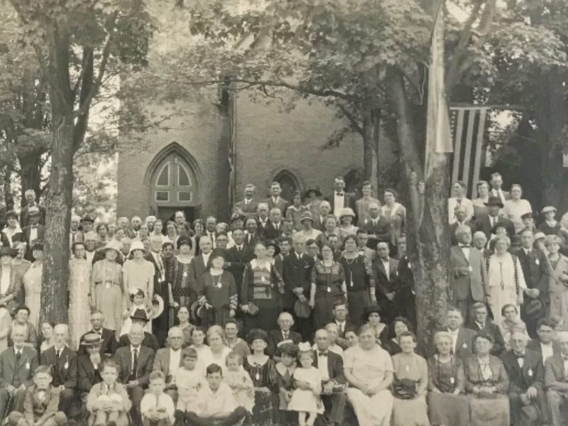 Old image outside of church