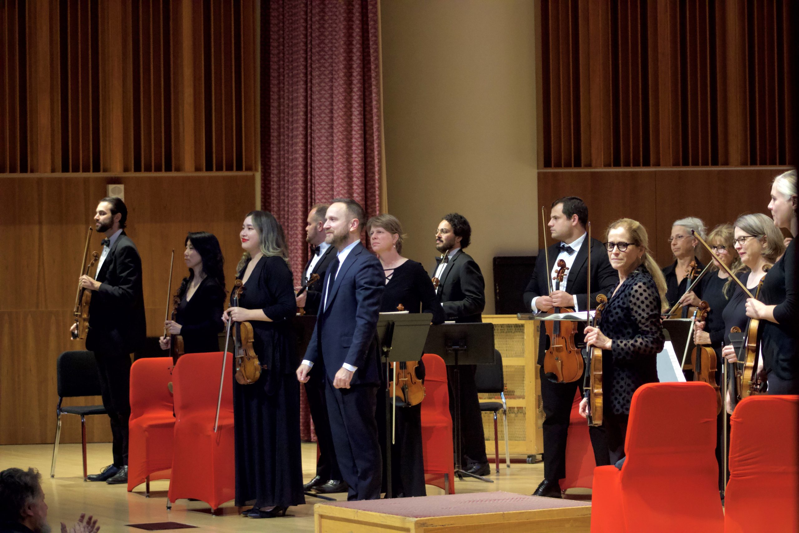 Guillaume Pirard, Cayuga Chamber Orchestra's new music director, takes a bow at a recent performance. Photo provided