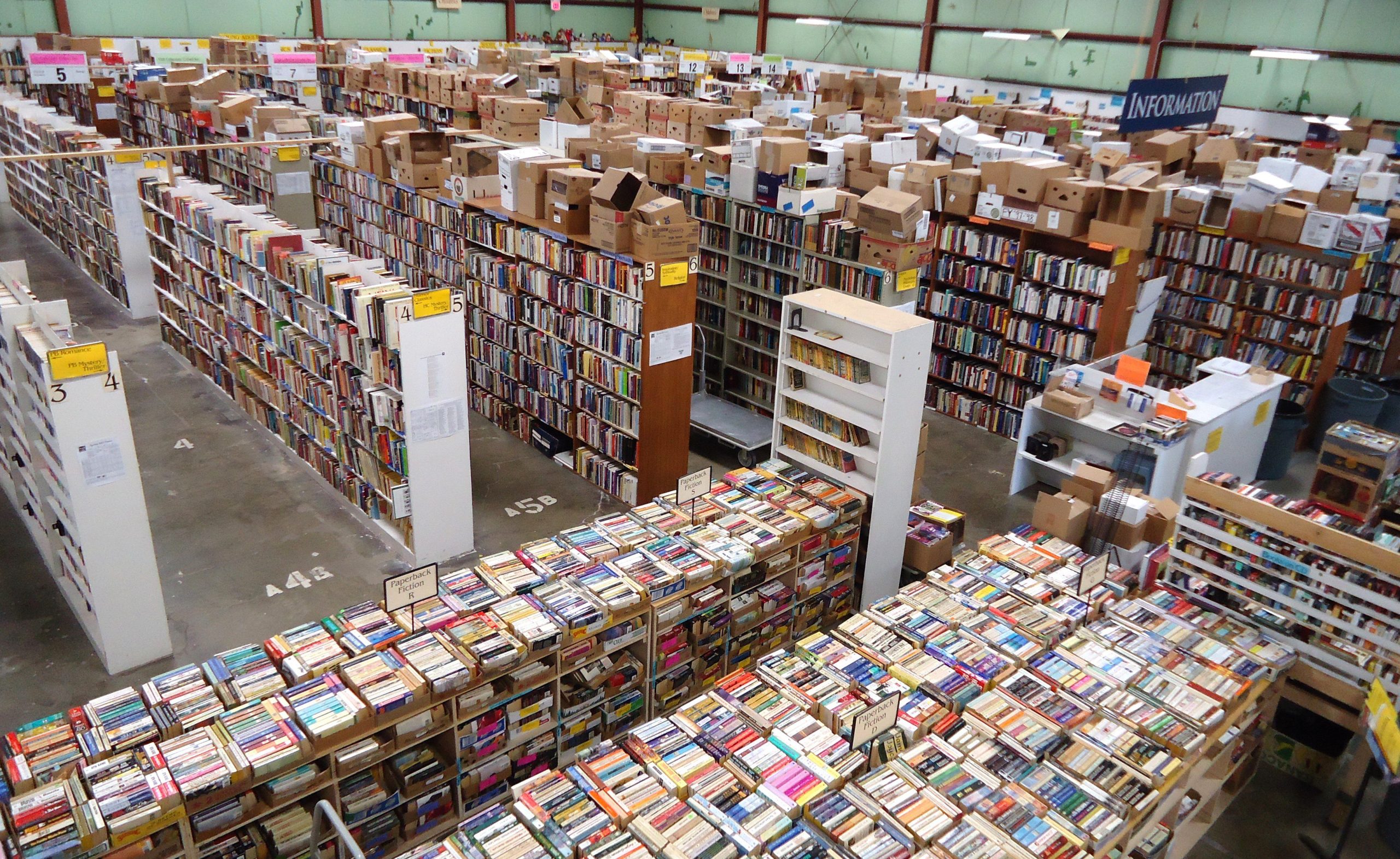 The Friends of the Library Book Sale stocks 2 linear miles of bookshelves with up to 250,000 books, DVDs, CDs, puzzles, games and more. Photo provided