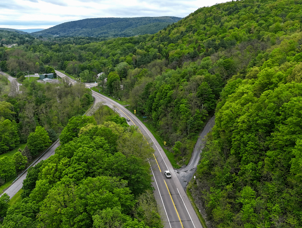 This stretch of road, NY-13 between Protts Hill Road and Main Street in Newfield, was ranked as one of the roadways most in need of safety improvements. 