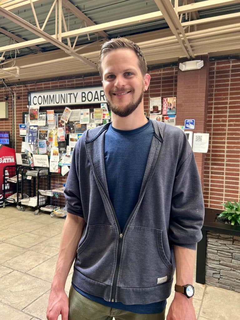 Mowing my lawn. 
Corey, Trumansburg