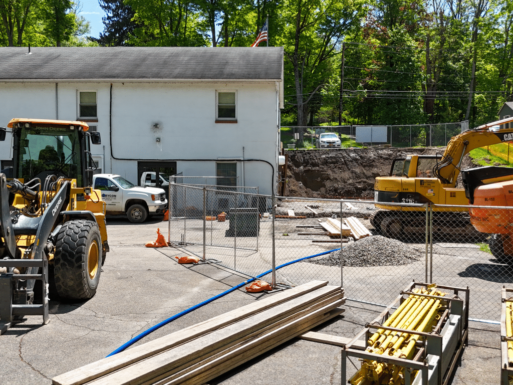 Photo by Joe Scaglione
Newfield’s $1.4 million town hall renovation project broke ground several weeks ago. 