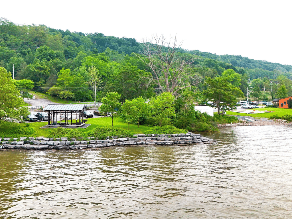 Photo by Joe Scaglione
Cayuga Lake’s East Shore Park in Ithaca, a popular swimming destination, has been named a priority area for collecting water samples for the Community Science Institute to test for harmful algal blooms this summer. 