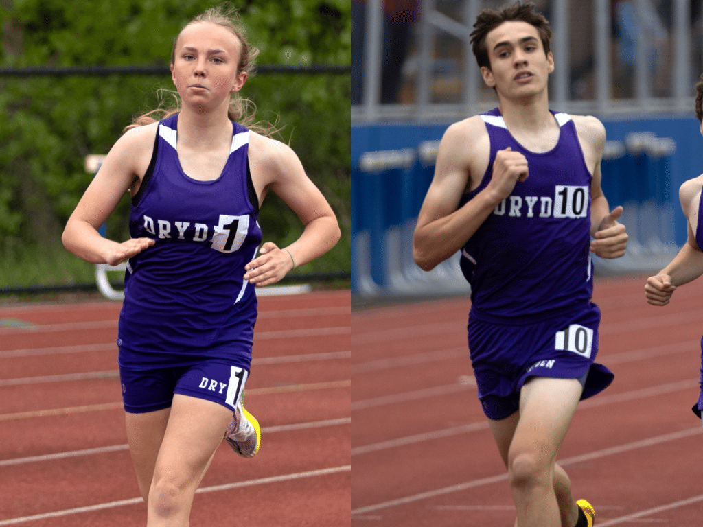 Photos by John Brehm
Dryden's Reagan Burnham (left) and Paul Busby (right) closed out their stellar outdoor track and field seasons with state championship appearances. Burnham competed in the 1,500-meter and 3,000-meter runs, while Busby took part in the high jump. 