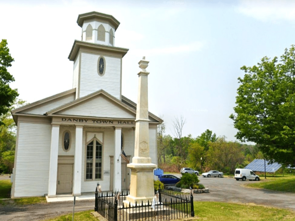 Photo provided 
Danby Town Hall, built in the 1840s, will receive the latest of many updates in the form of air-source heat pumps that will eliminate the building’s need for natural gas. 