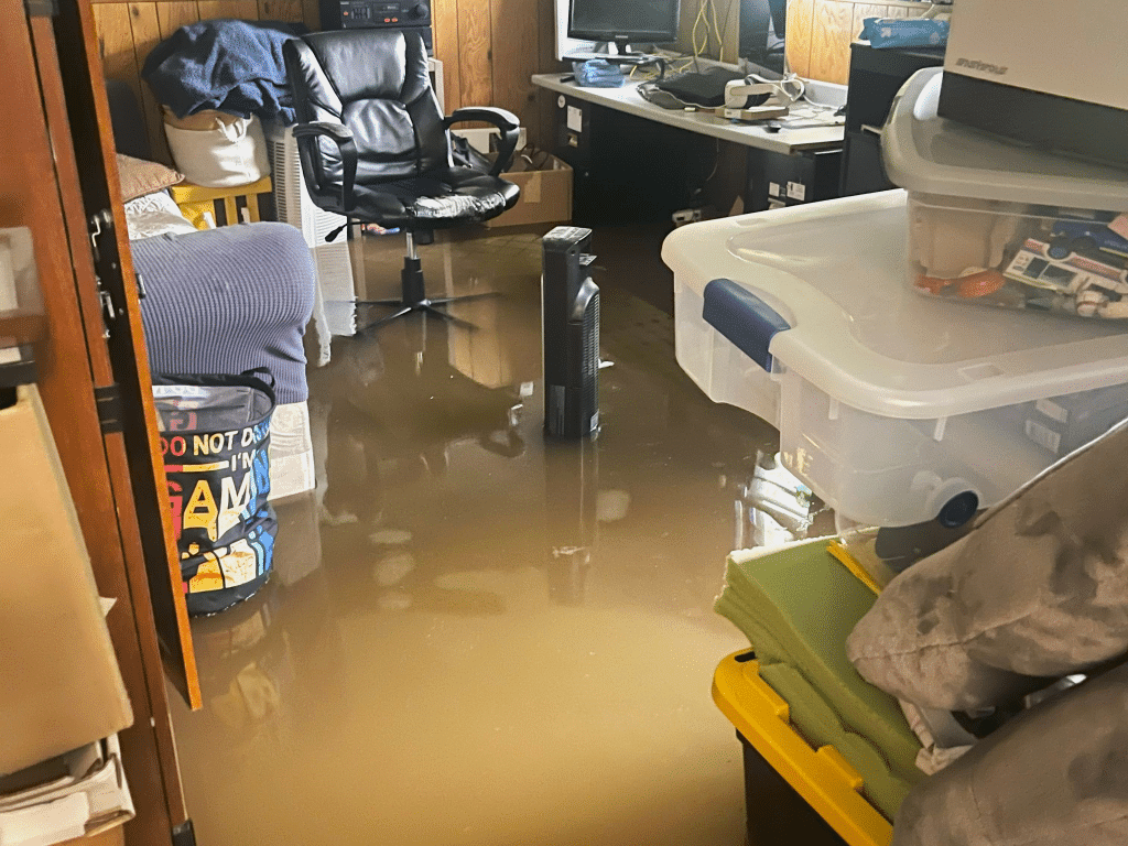 The Beck’s entire basement was flooded, including a guest room and a gaming room. Trumansburg Flood Risk