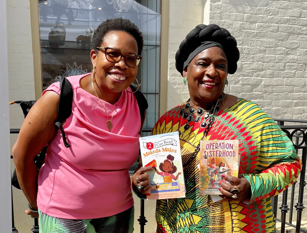 Photo provided
Olugbemisola Rhuday-Perkovich (left) with Denise Lee at the book fair of a previous Ithaca is Books festival. The festival returns Sept. 11 to 14. 