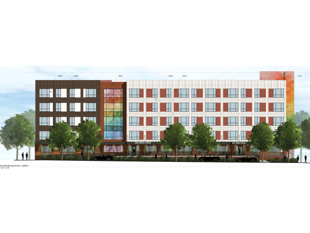 Image provided 
A rendering of the new affordable senior housing/daycare facility on West State Street in Ithaca. The Ithaca Neighborhood Housing Services project recently received site plan approval.