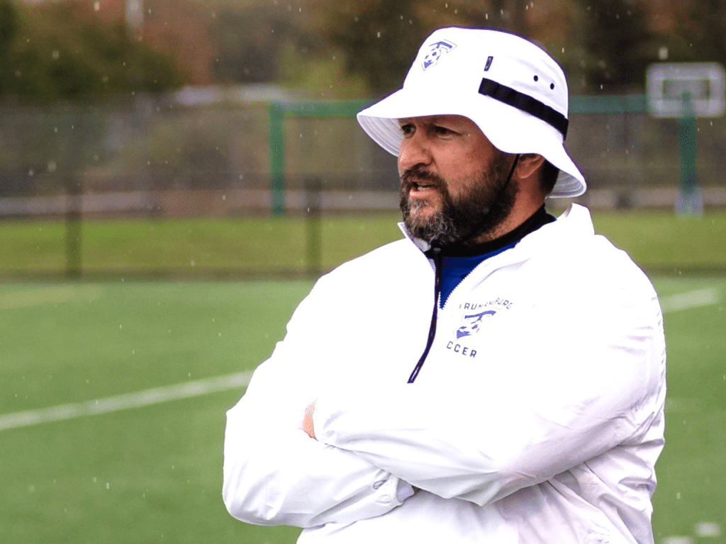 Photo by John Brehm
Trumansburg boys soccer head coach Jason Hodge reached 200 career wins on September 5 in the Blue Raiders' 5-0 victory over Dryden. Hodge is in his 17th season leading the Blue Raiders, winning the Section IV Class B title in 2010. 