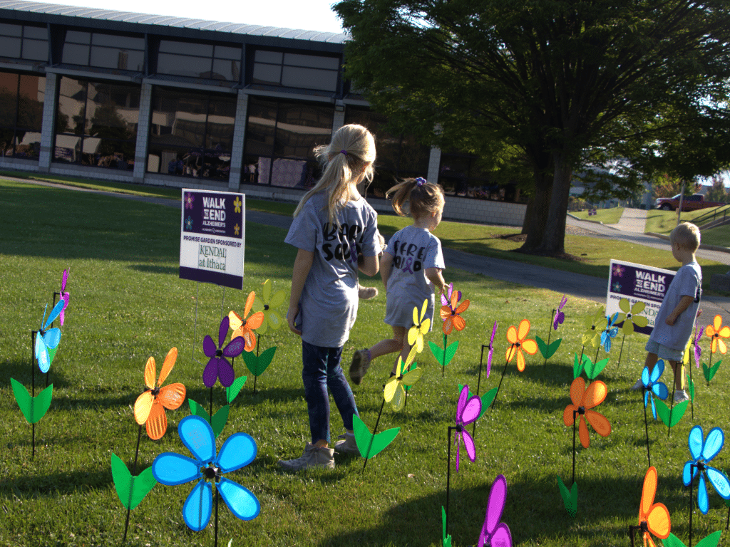 Photo provided
Children wander through the Promise Garden at a previous year’s Walk to End Alzheimer’s-Ithaca/Cortland. This year’s walk takes place Oct. 25.