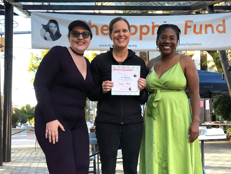 Photo provided 
Sadie Hays receives 1st Prize award at the 2024 Ithaca Cupcake Baking Contest. 
