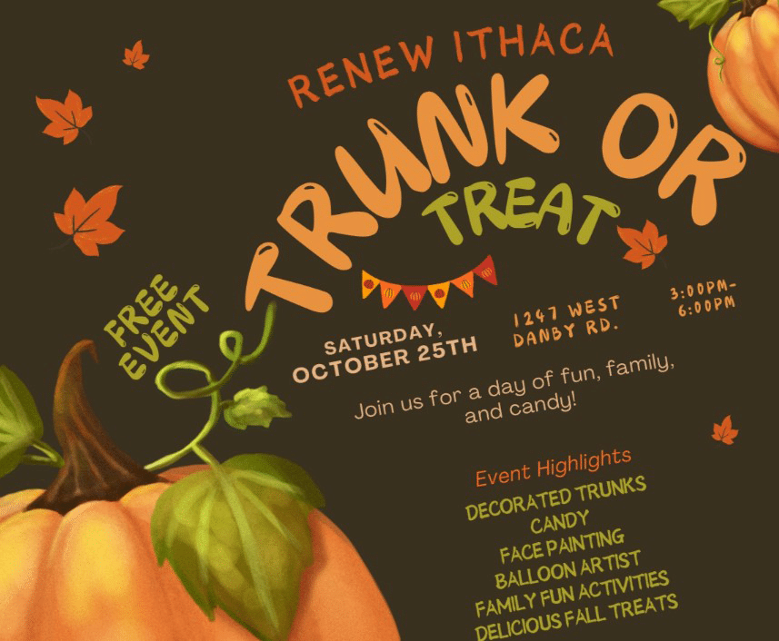Photo provided
The Renew Ithaca Church in Newfield is hosting a free trunk or treat party for the community on Oct. 25.  
