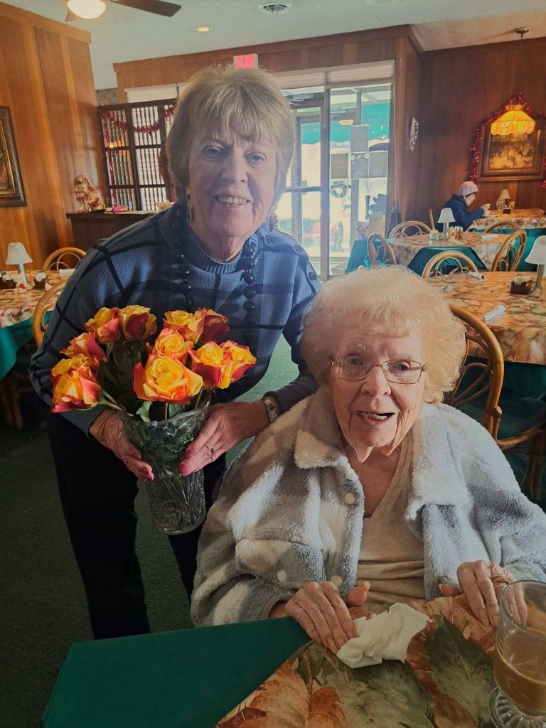 Photo provided
Sisters Marilyn Ryan (left) and Dorothy Petrulis celebrate Petrulis’ 96th birthday at the Royal Court, the restaurant they owned and operated for 50 years. 