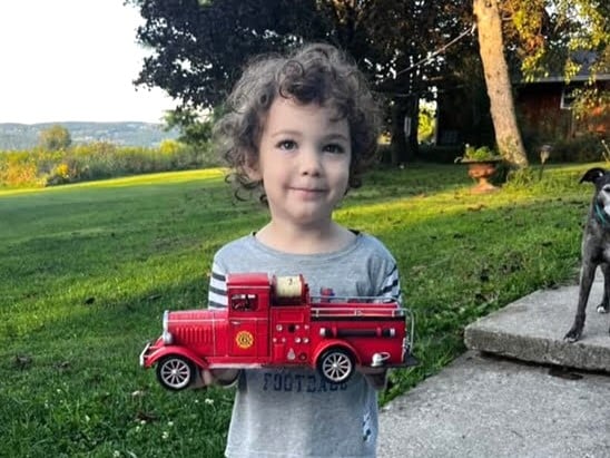 Photo provided
Organizers wanted to express gratitude to the Danby Volunteer Fire Company for hosting the Danby Resilience Fair and decided to raffle off an old-timey metal toy fire truck with proceeds going to the fire company. Ellis, 3, took home the prize.